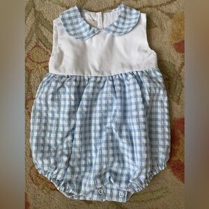 Sal & Pimenta Light Blue Gingham Bubble Romper